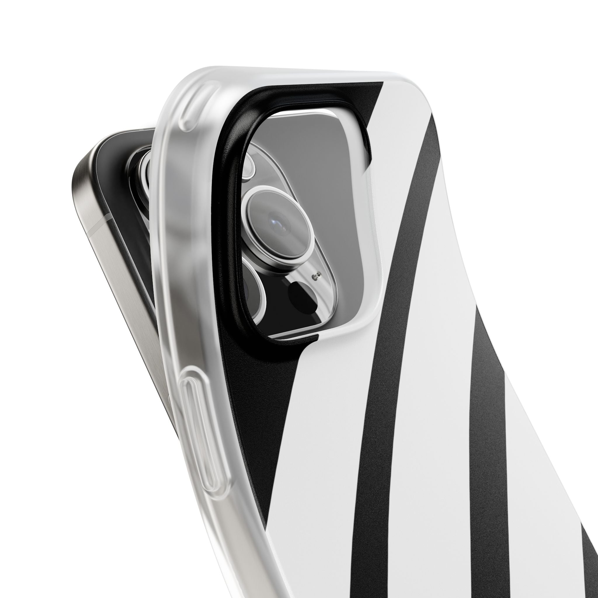 Diagonal Bands Noir iPhone 16 Pro Case - Soft