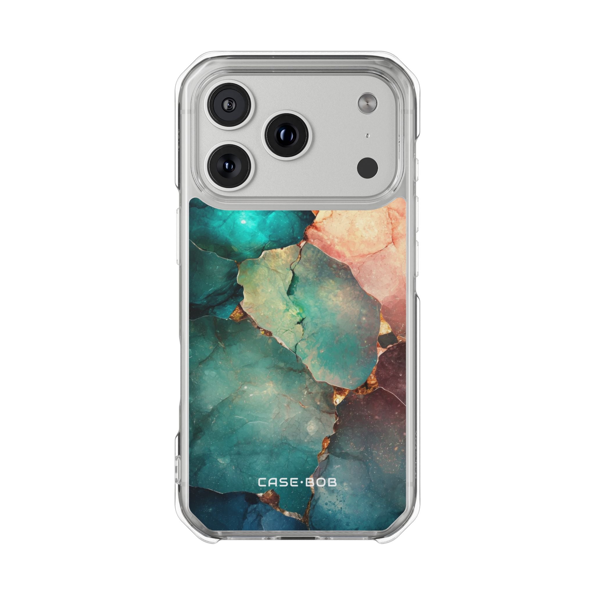 Teal Geode Glow iPhone 17 Pro Cover - Impact