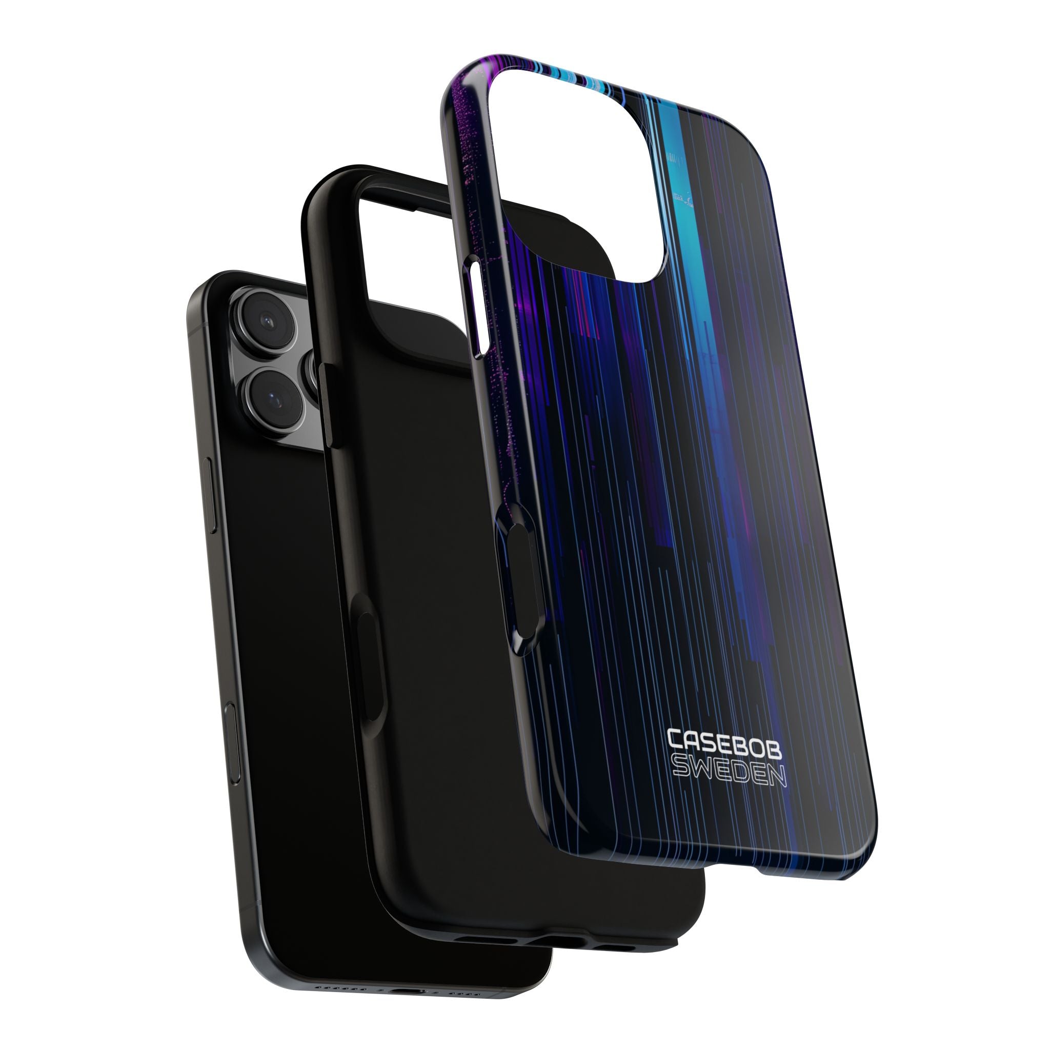 Neon Glitch Stripes iPhone 16 - Tough