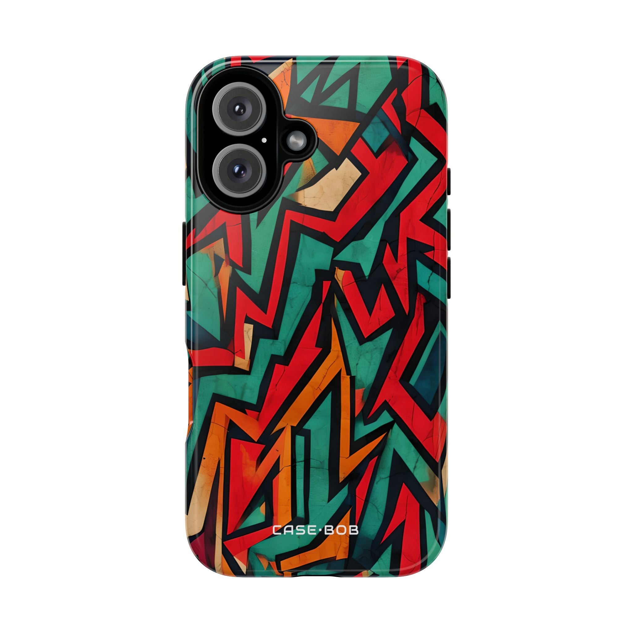 Crimson Zigzag iPhone 16 Plus Case - Tough