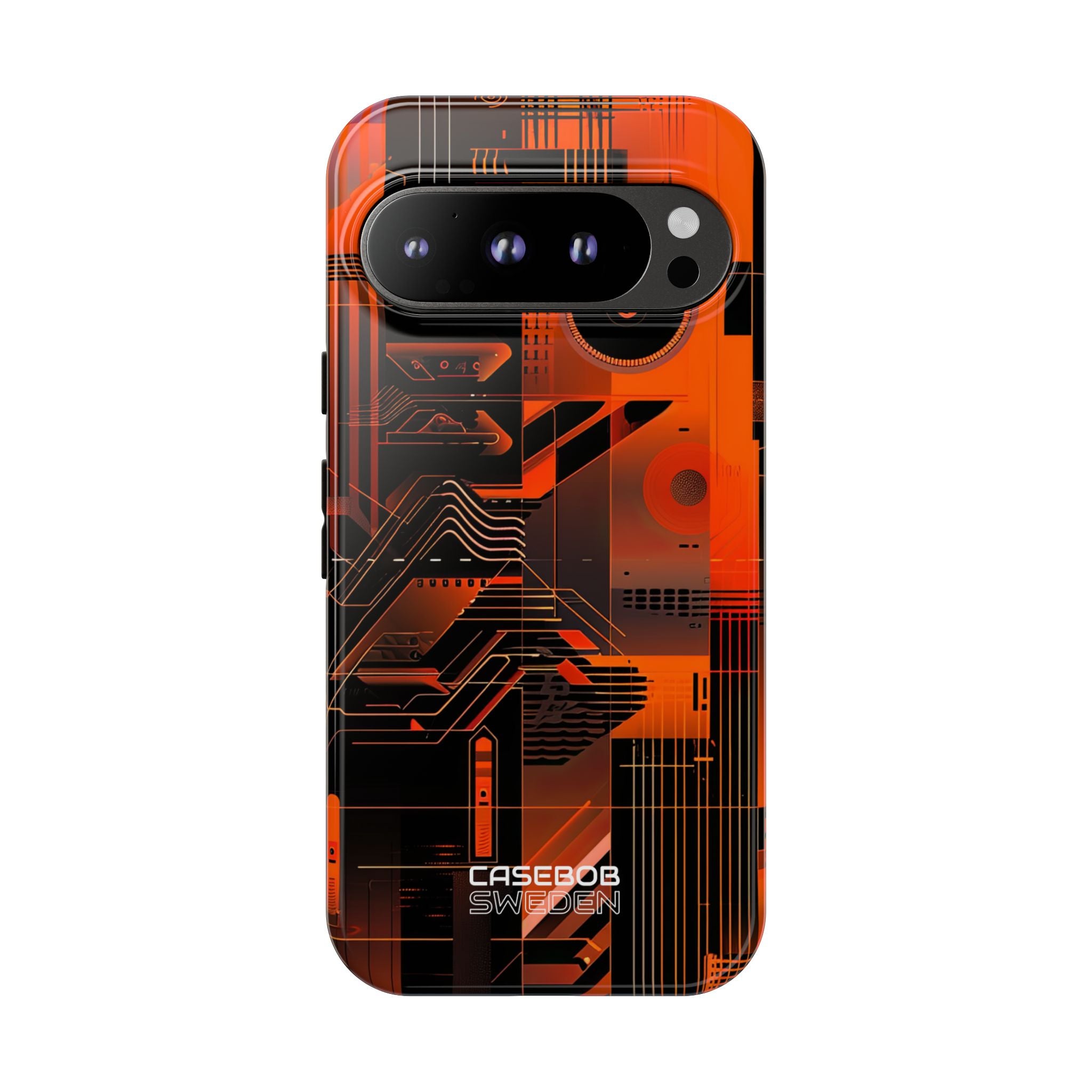 Orange Circuit Dreams Google Pixel 9 - Tough