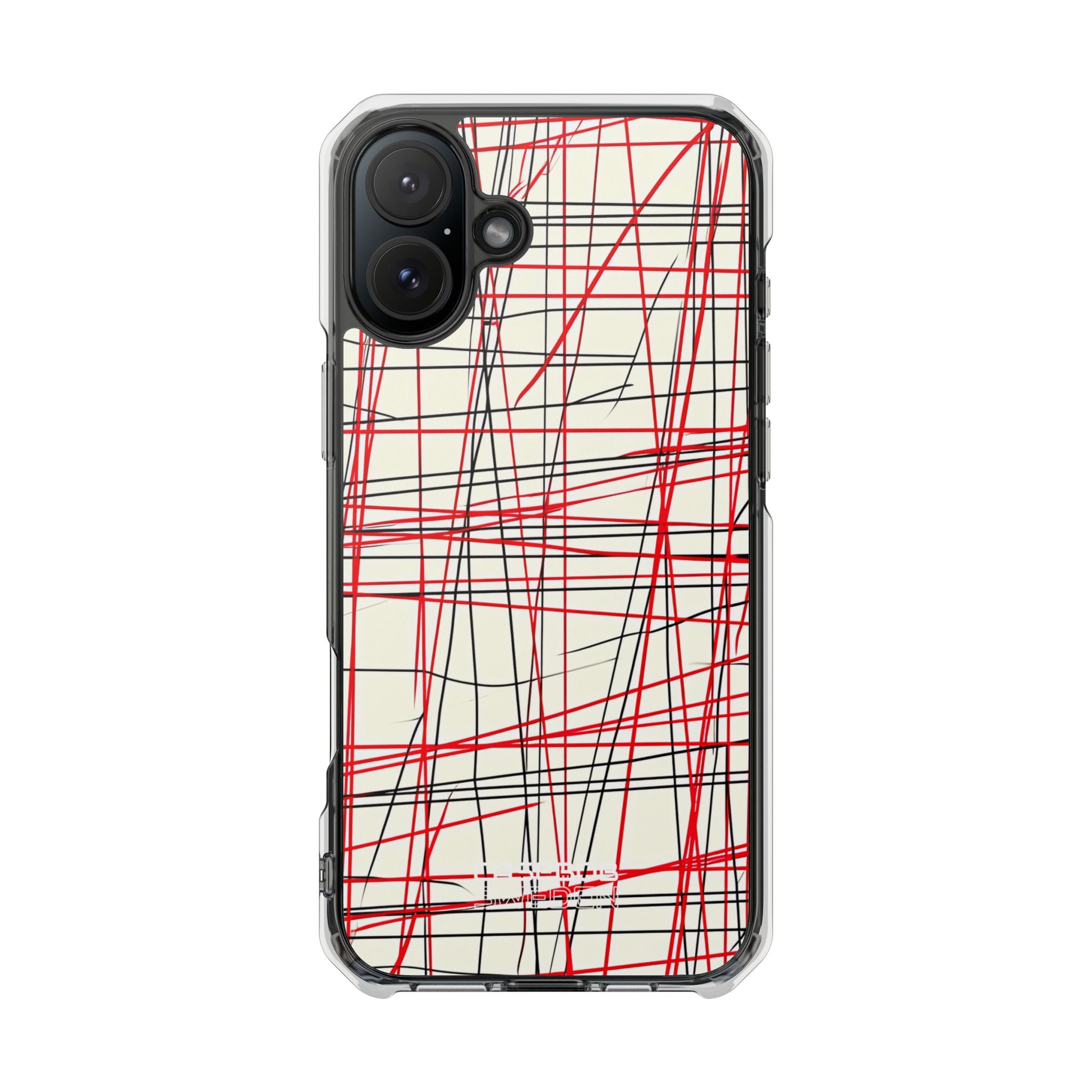 Crimson Wire Tangle iPhone 16 - Impact Clear+