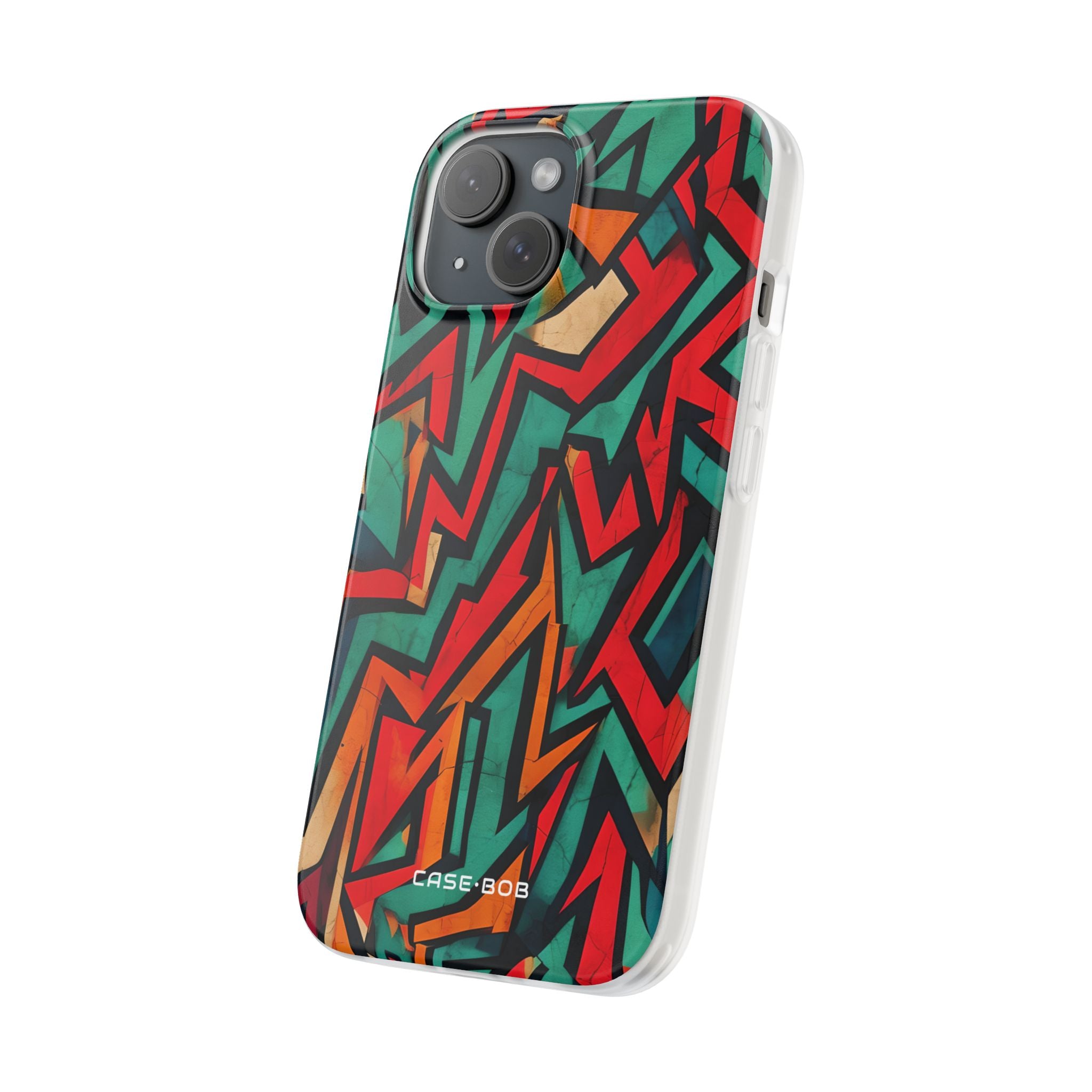 Crimson Zigzag iPhone 15 Case - Soft