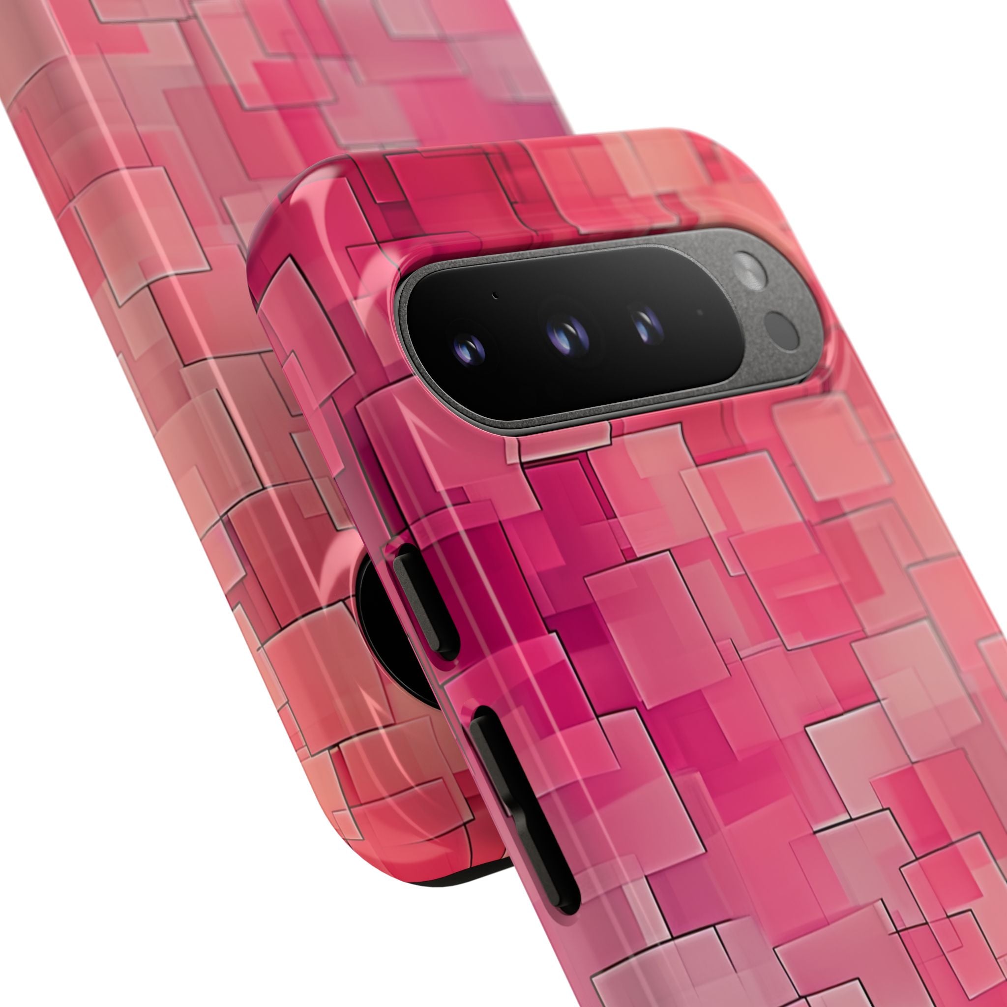 Layered Pink Geometry Google Pixel 9 - Tough