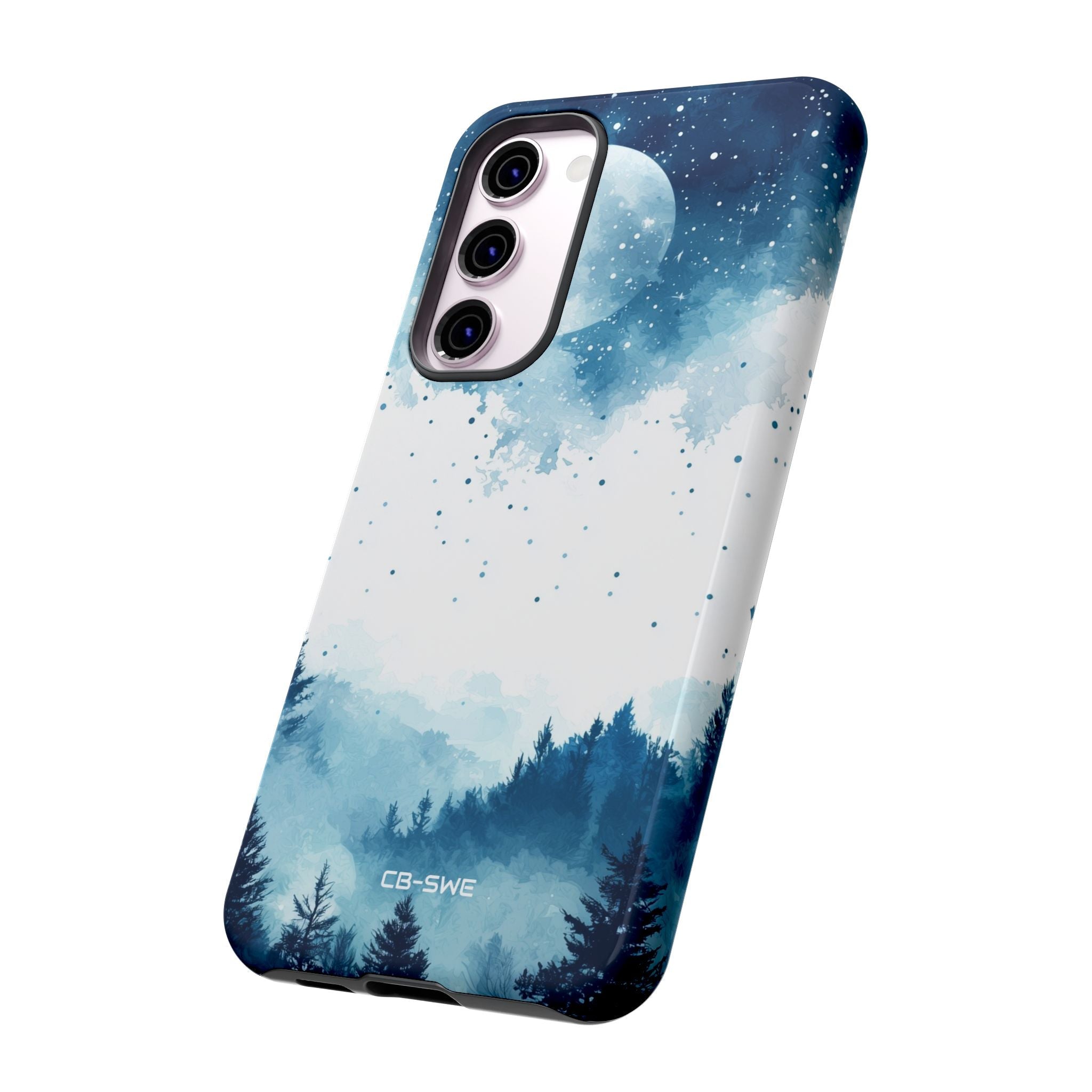 Winter phone case designs with frosty patterns and cool seasonal colors