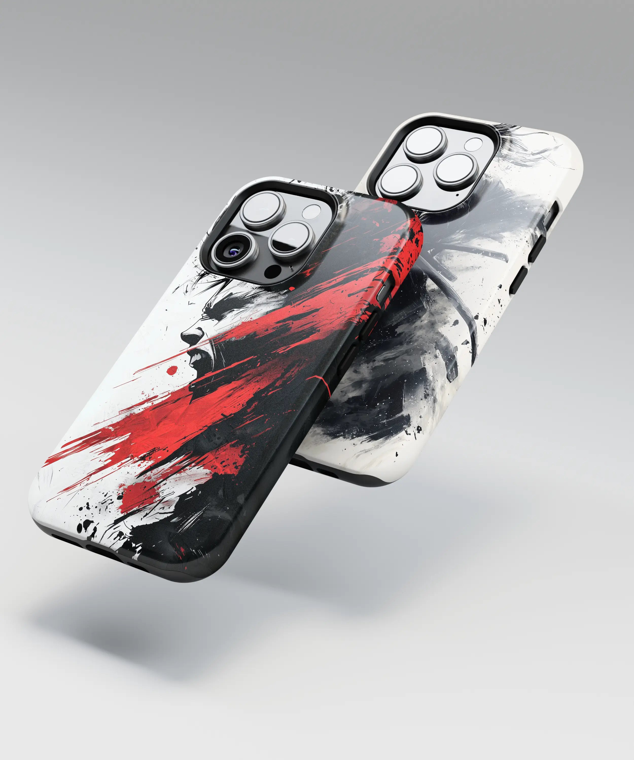 Ink-inspired phone case design with dark pigment flow and tonal diffusion.