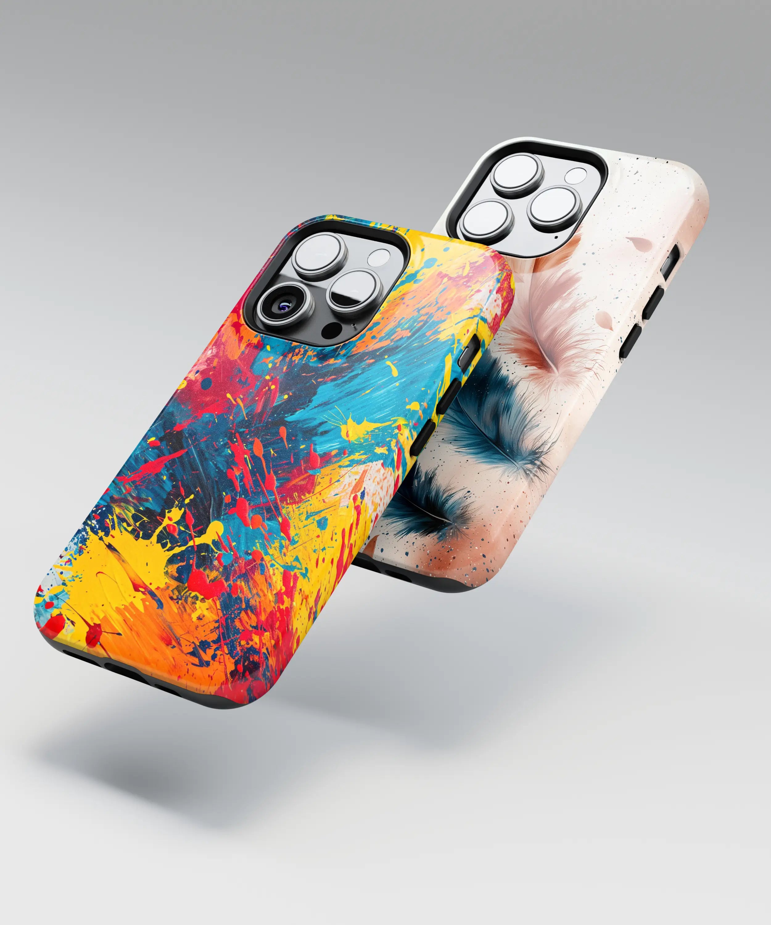 Brushstroke-inspired phone case design with painted texture and expressive color motion.