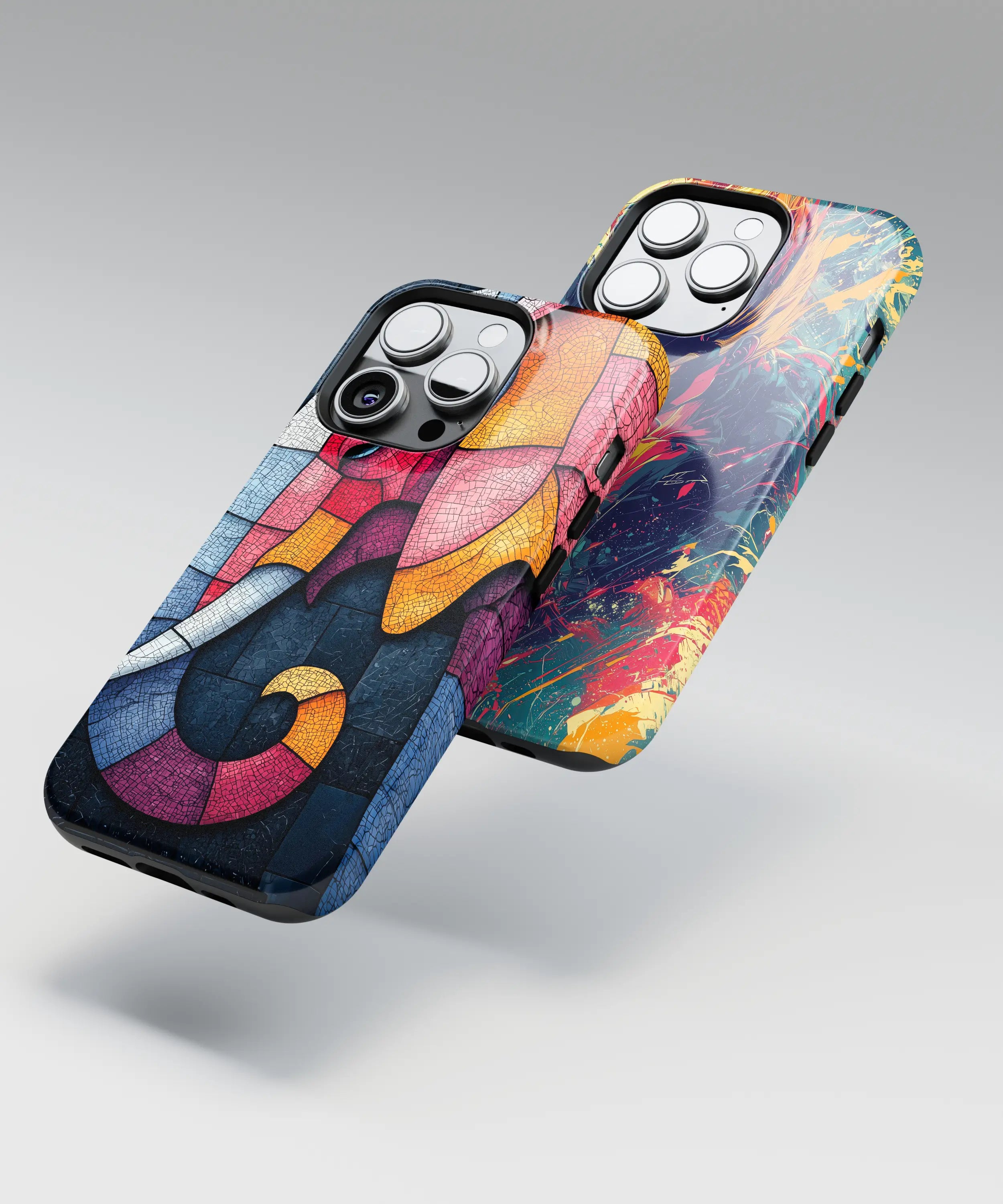 Bold color phone case design with vivid tones and strong contrast.