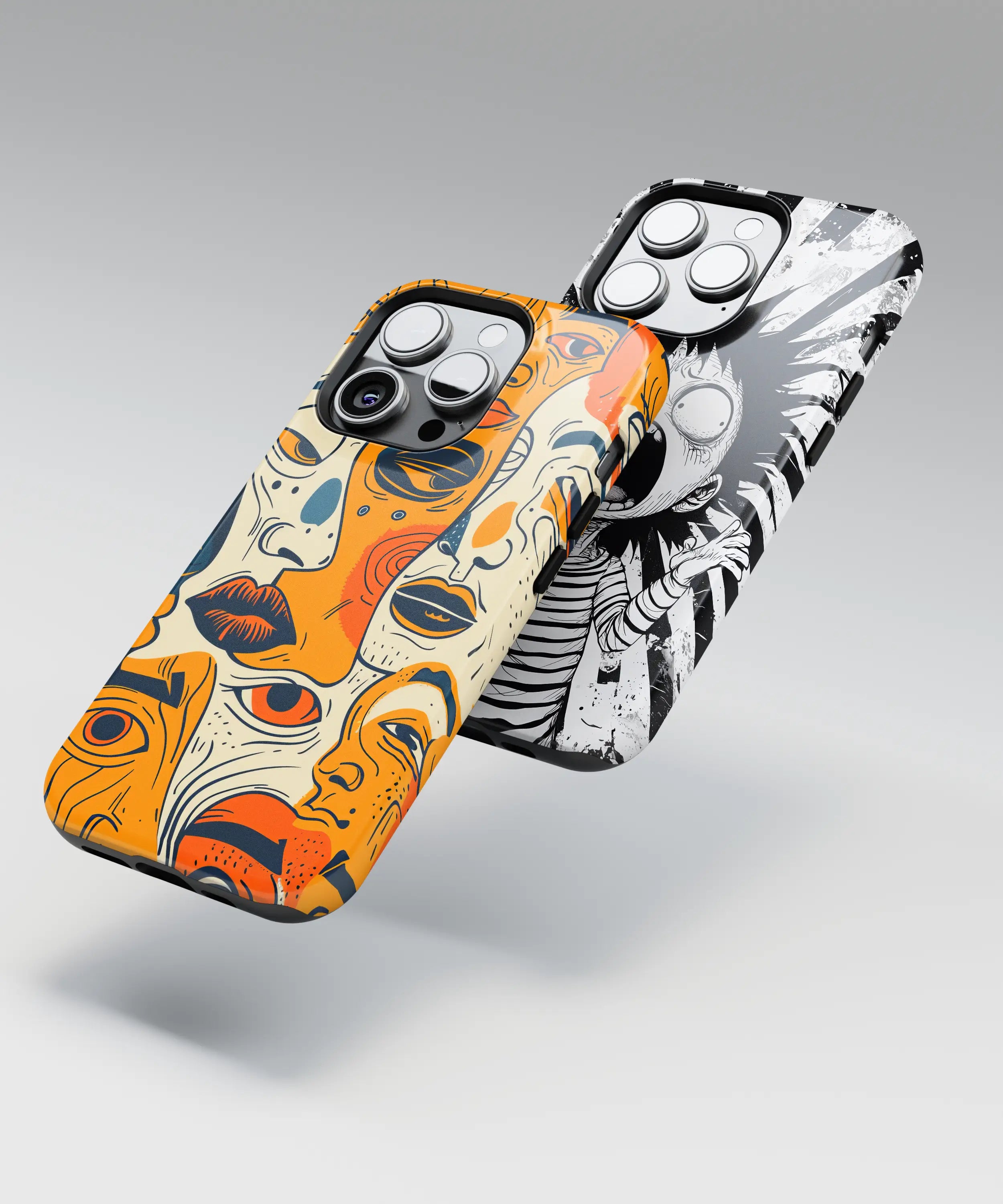 Expressionist phone case with bold color layers and dynamic painted texture.