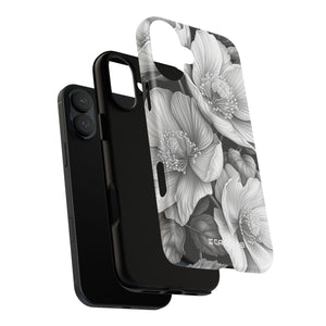 Elegant Monochrome Floral Art - for iPhone 16