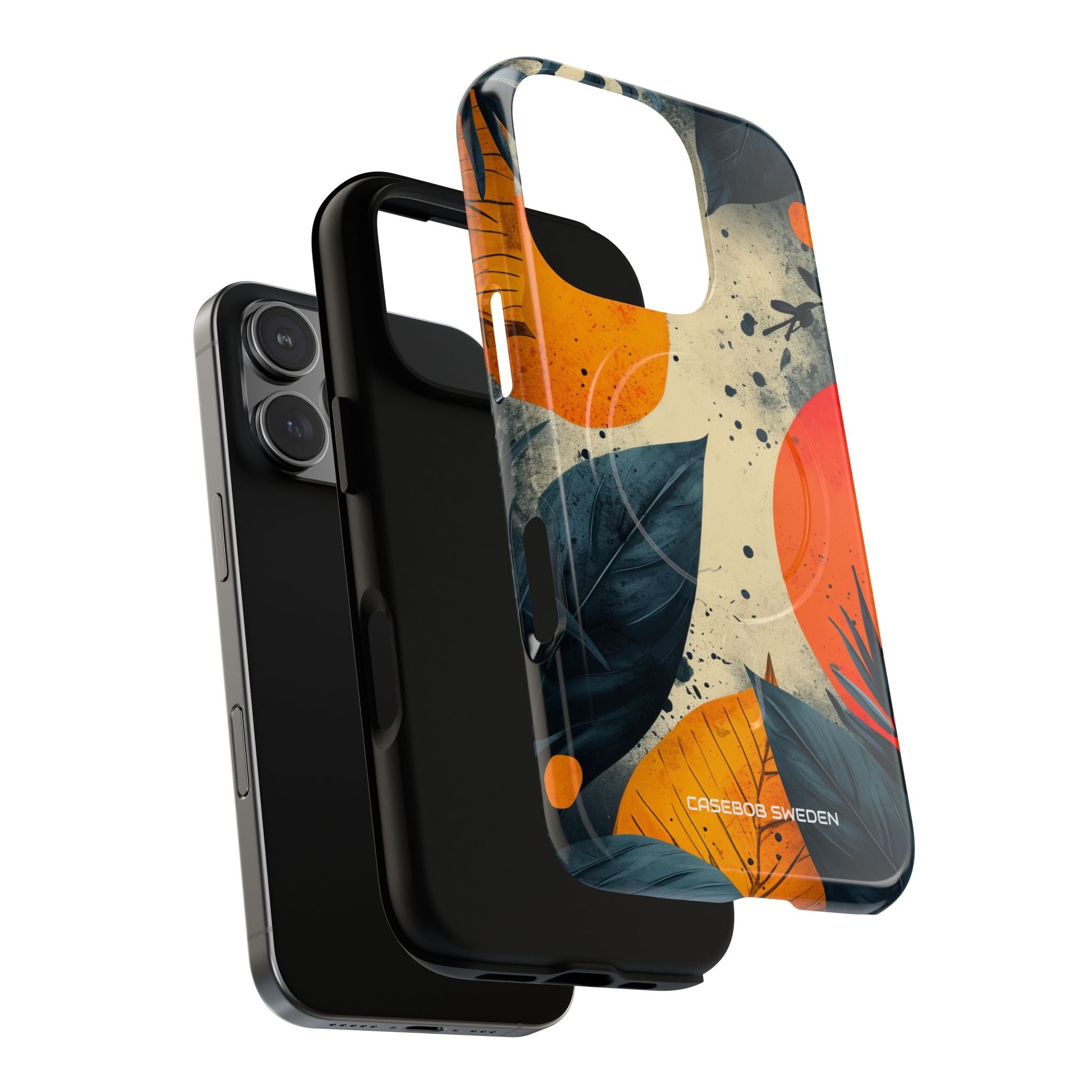 Tropical Blue Leaves - Tough + MagSafe® iPhone 16 Phone Case