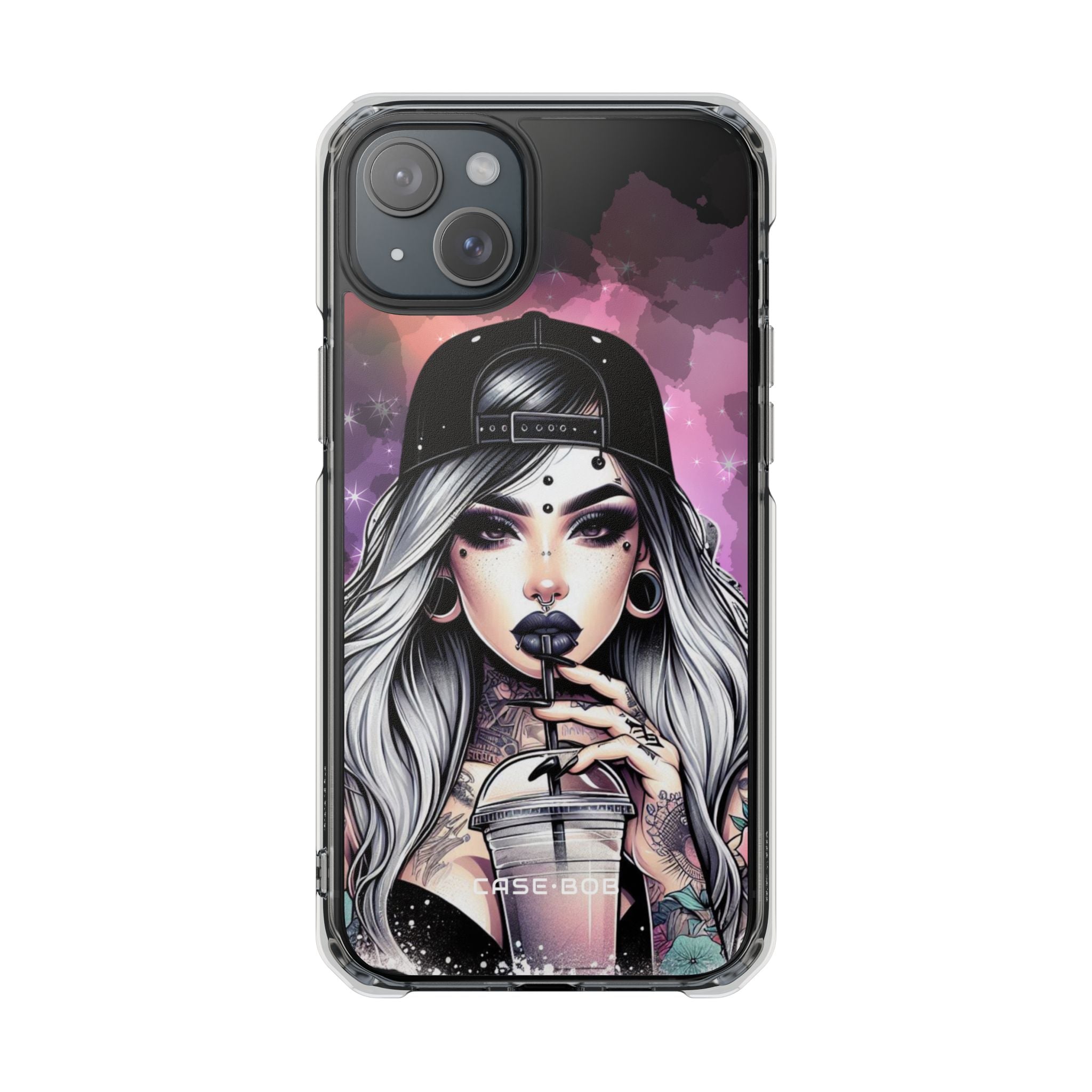 Silver Sip Nebula iPhone 15 Plus Case - Impact