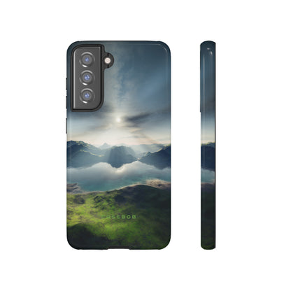 Landscape with Lake & Sun - Protective Phone Case