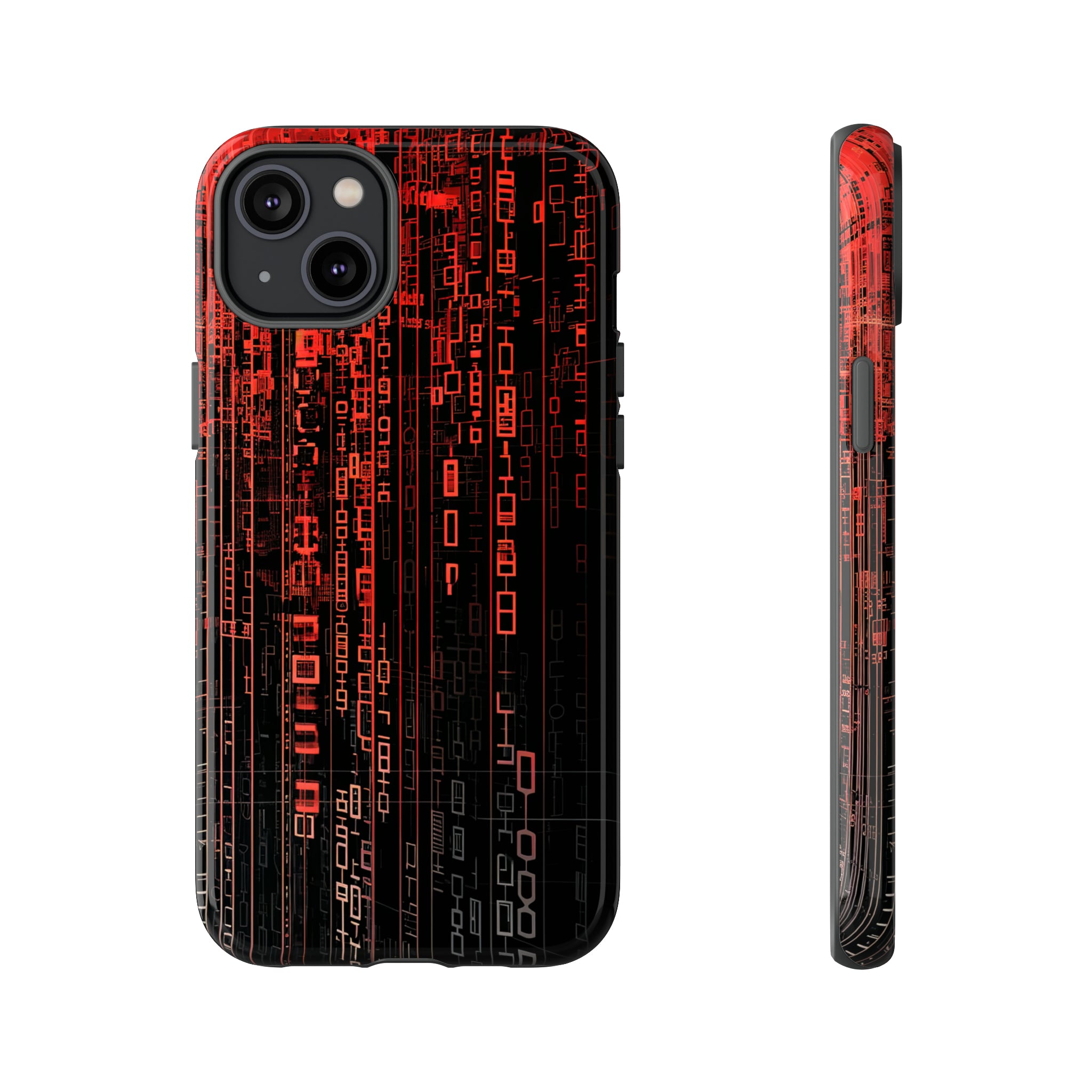 Digital Shield: Red Gradient - Protective Phone Case