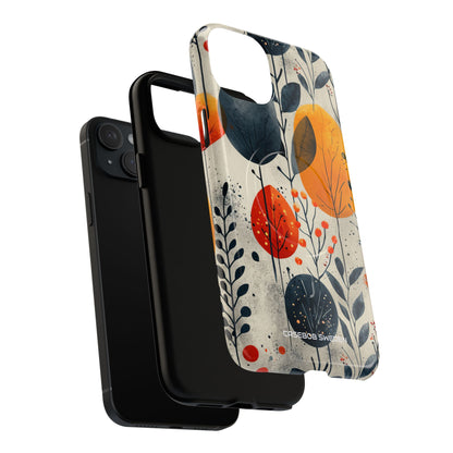 Modern Autumn Leaf Pattern - Tough + MagSafe® iPhone 15 Phone Case