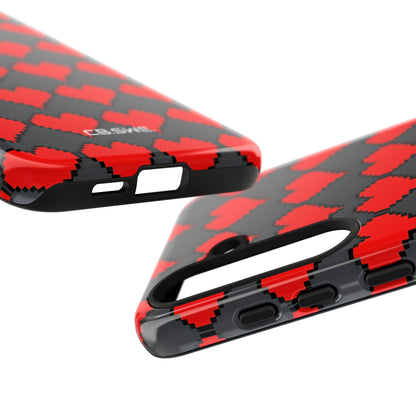 Red Heart Dark Gray Diamonds Seamless Samsung S24 - Tough