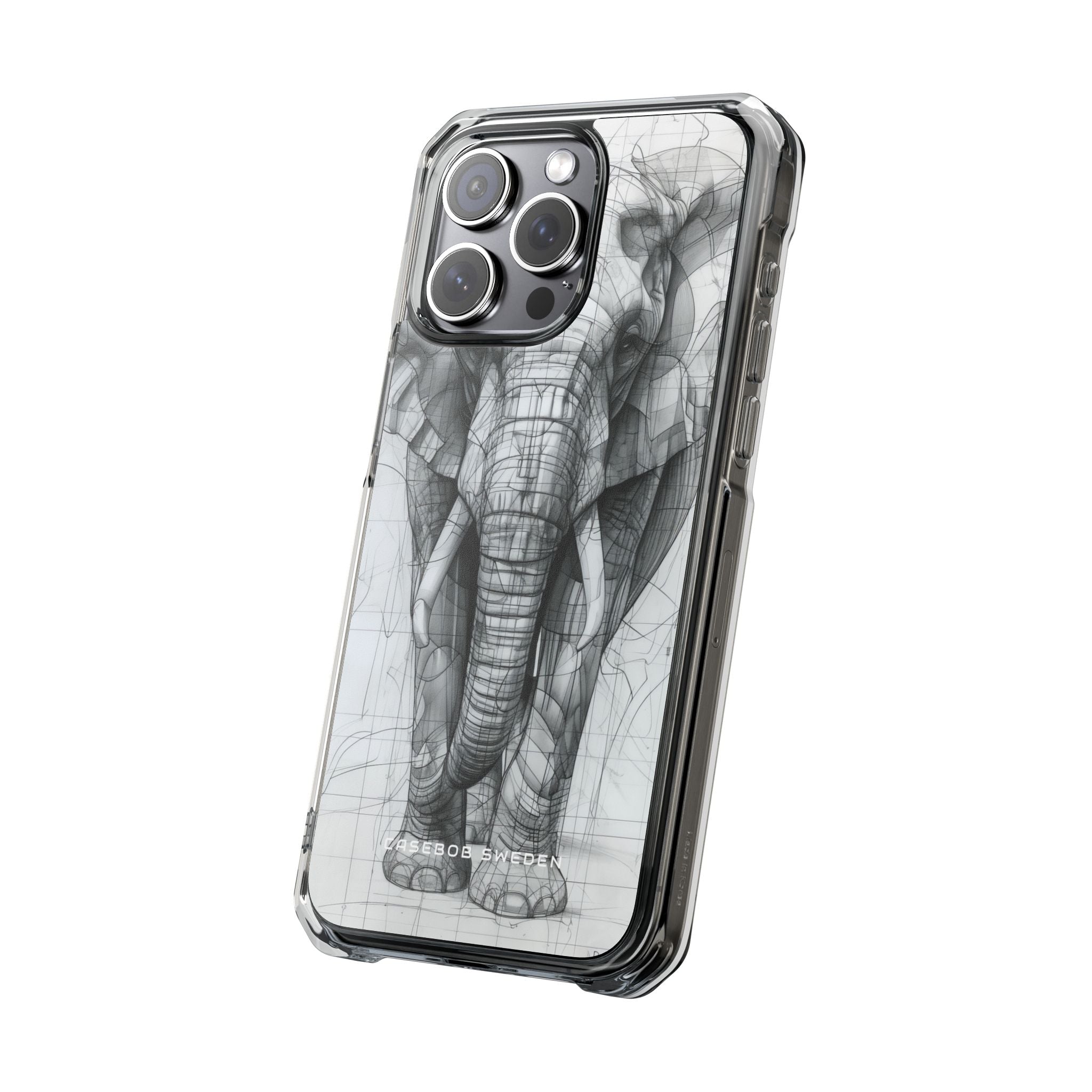 Elephant Line Geometry iPhone 15 - Clear Impact Phone Case