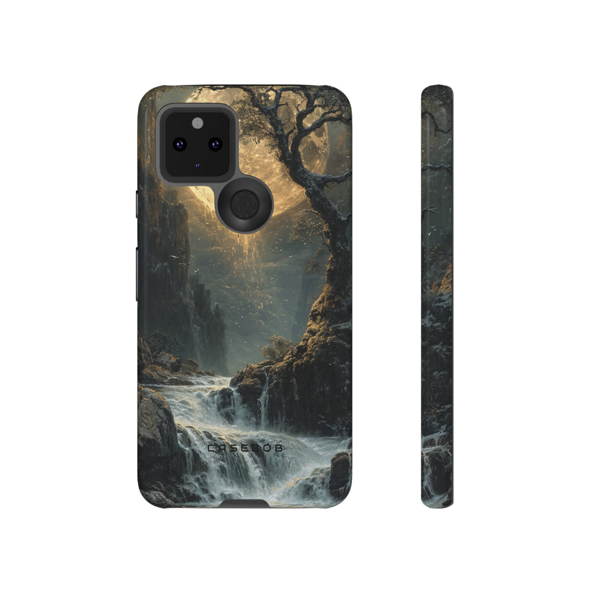 Moonlit Waterfall Silence - Protective Phone Case