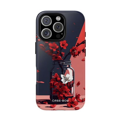 Cherry Blossom Contrast iPhone 16 Pro Case - Tough