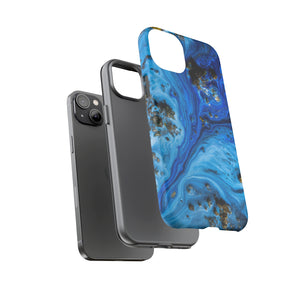 Blue Ice Melt Ink Art iPhone Case (Protective) Phone Case