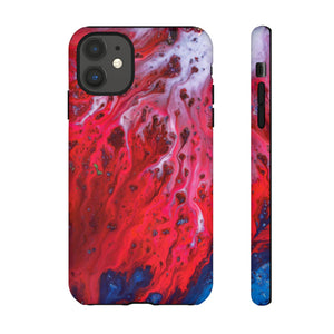 Bright Red Ink Art iPhone Case (Protective) iPhone 11 Matte Phone Case