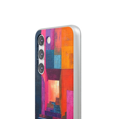 Pink Orange Geometry - Flexi Samsung S23 Phone Case