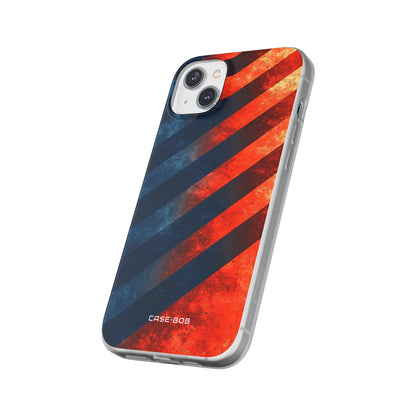 Diagonal Stripes Blaze iPhone 14 Plus Case - Soft