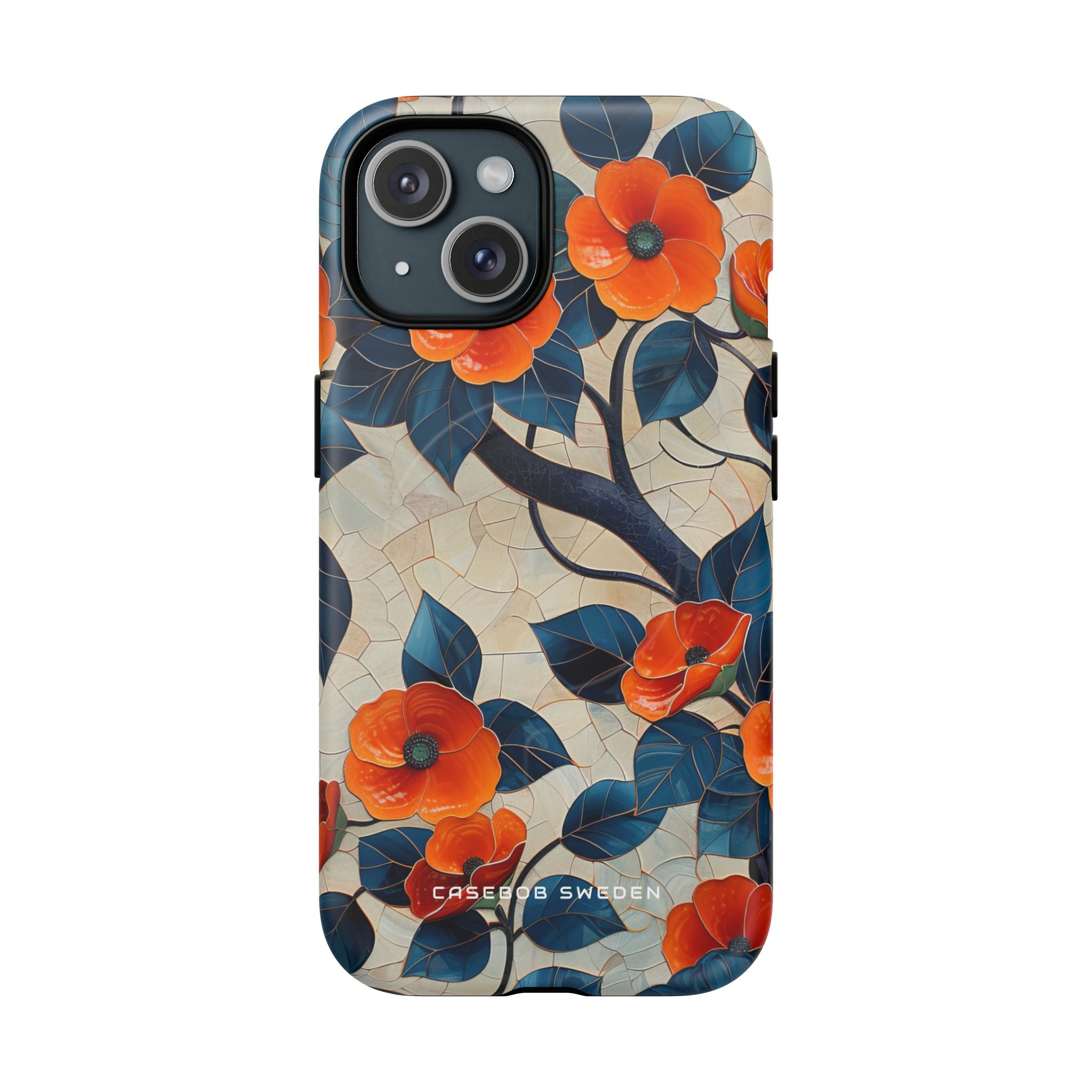 Orange Blossoms Mosaic Harmony iPhone 15  Tough+ Phone Case