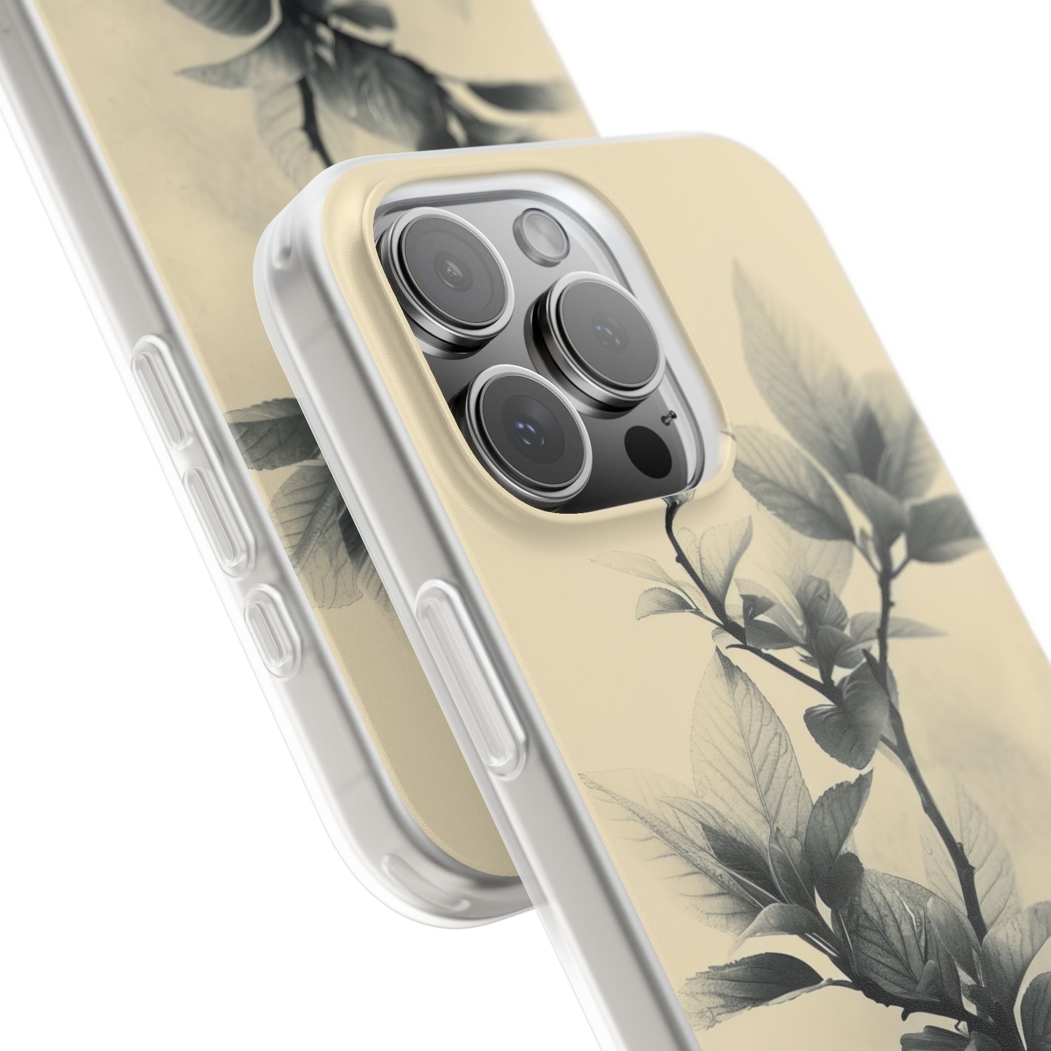 Beige Branch Art - Flexi iPhone 16 Phone Case