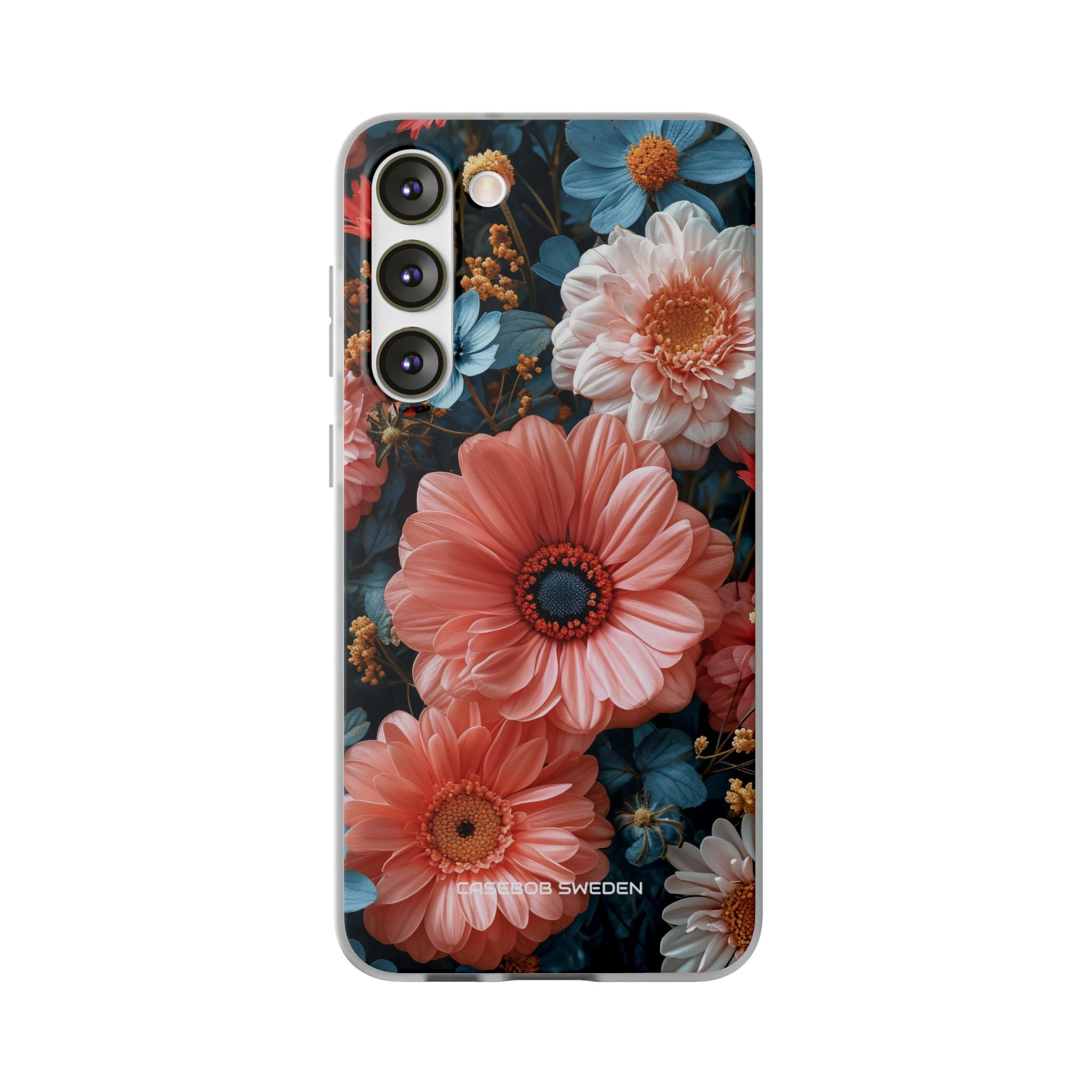 Coral Teal Blooms - Flexi Samsung S23 Phone Case