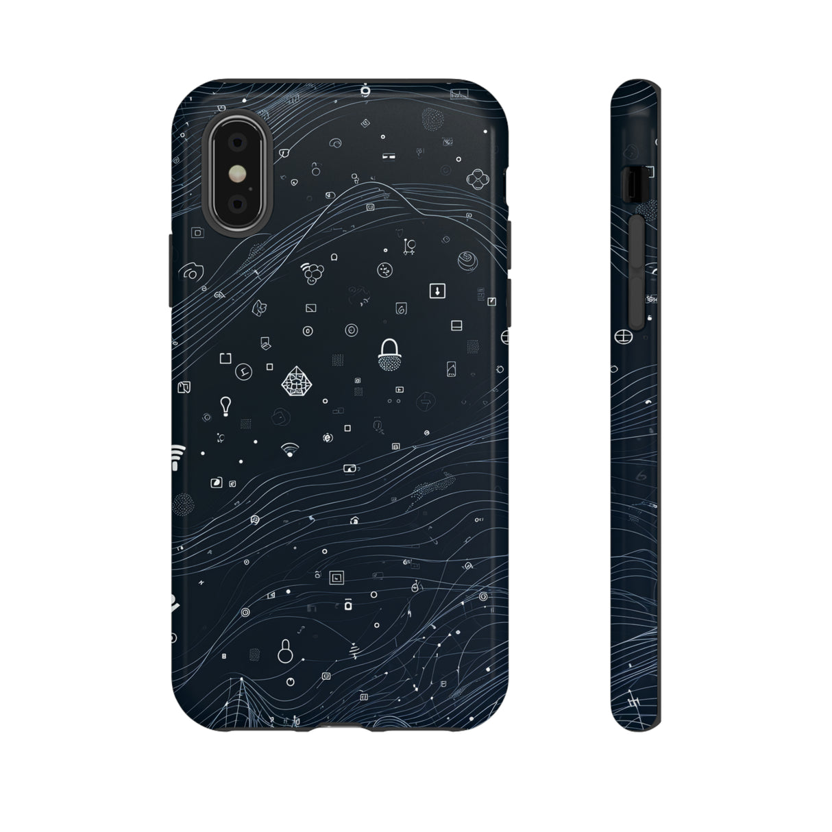 Cerulean Lines: Blue Gradient - Protective Phone Case