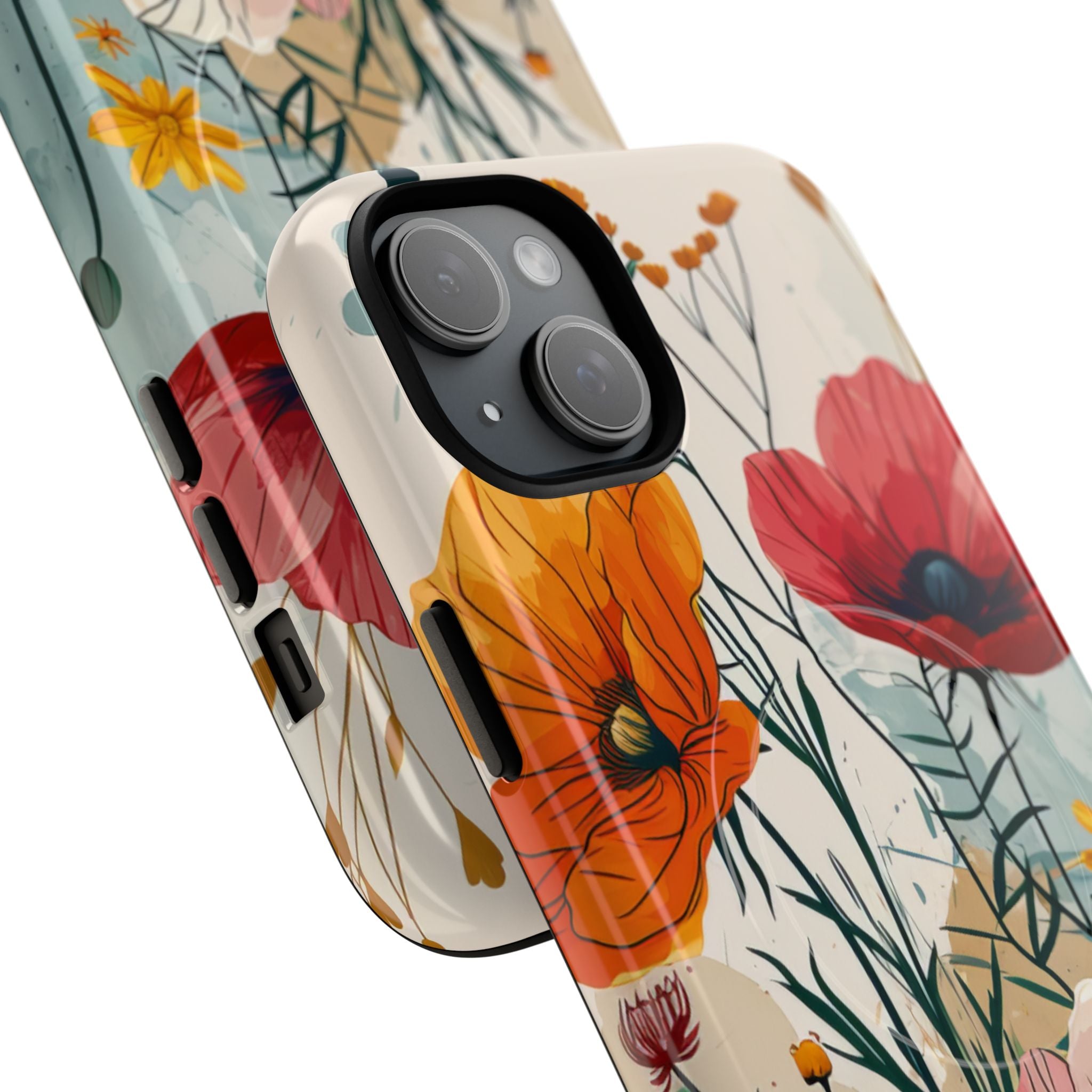 Vibrant Poppy Garden iPhone 15 - Tough+