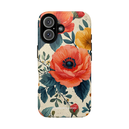 Vibrant Botanical Poppies - Tough+ iPhone 16 Phone Case