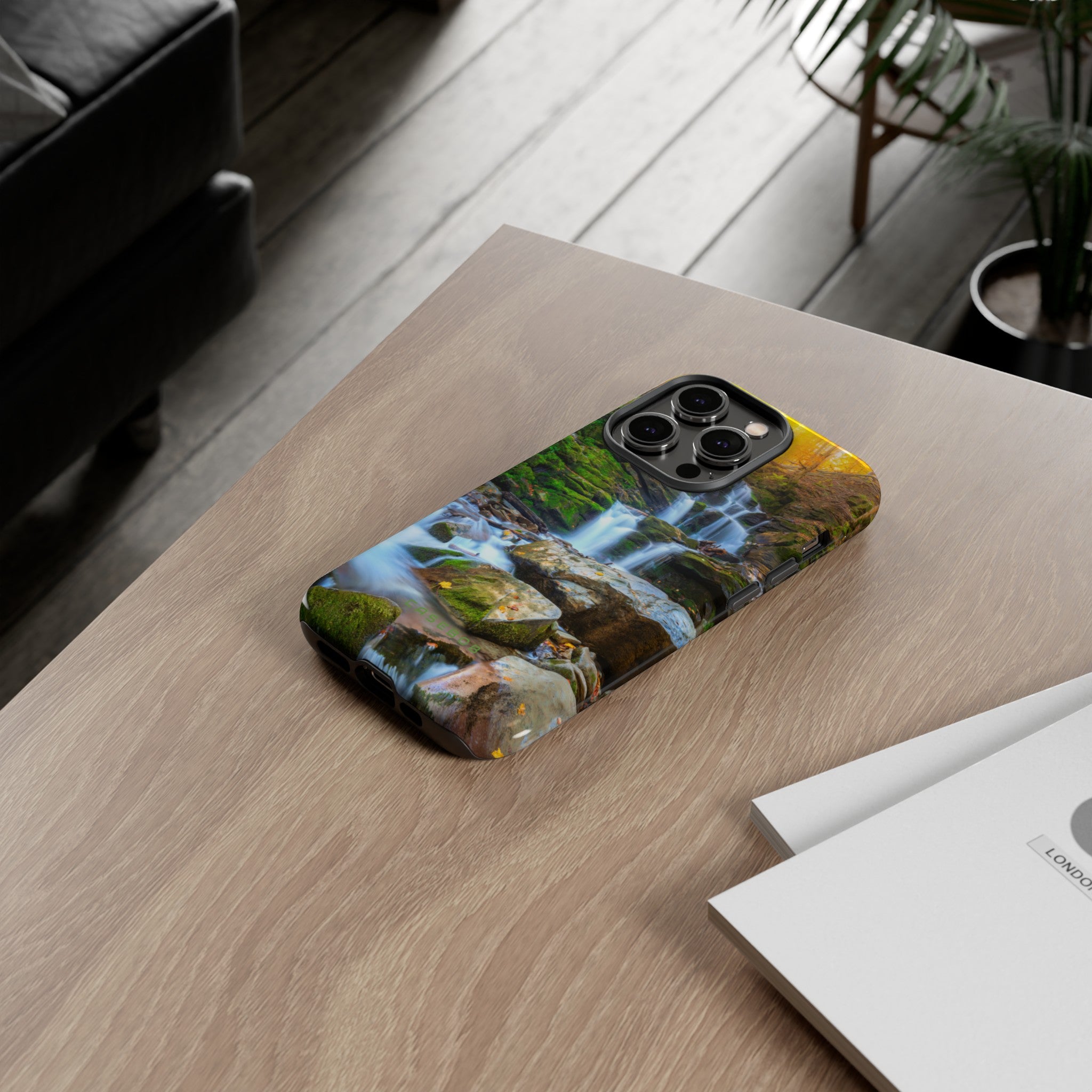 Autumn Mountain Waterfall - Protective Phone Case