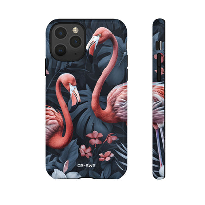 Flamingos Embrace Nature - iPhone Case