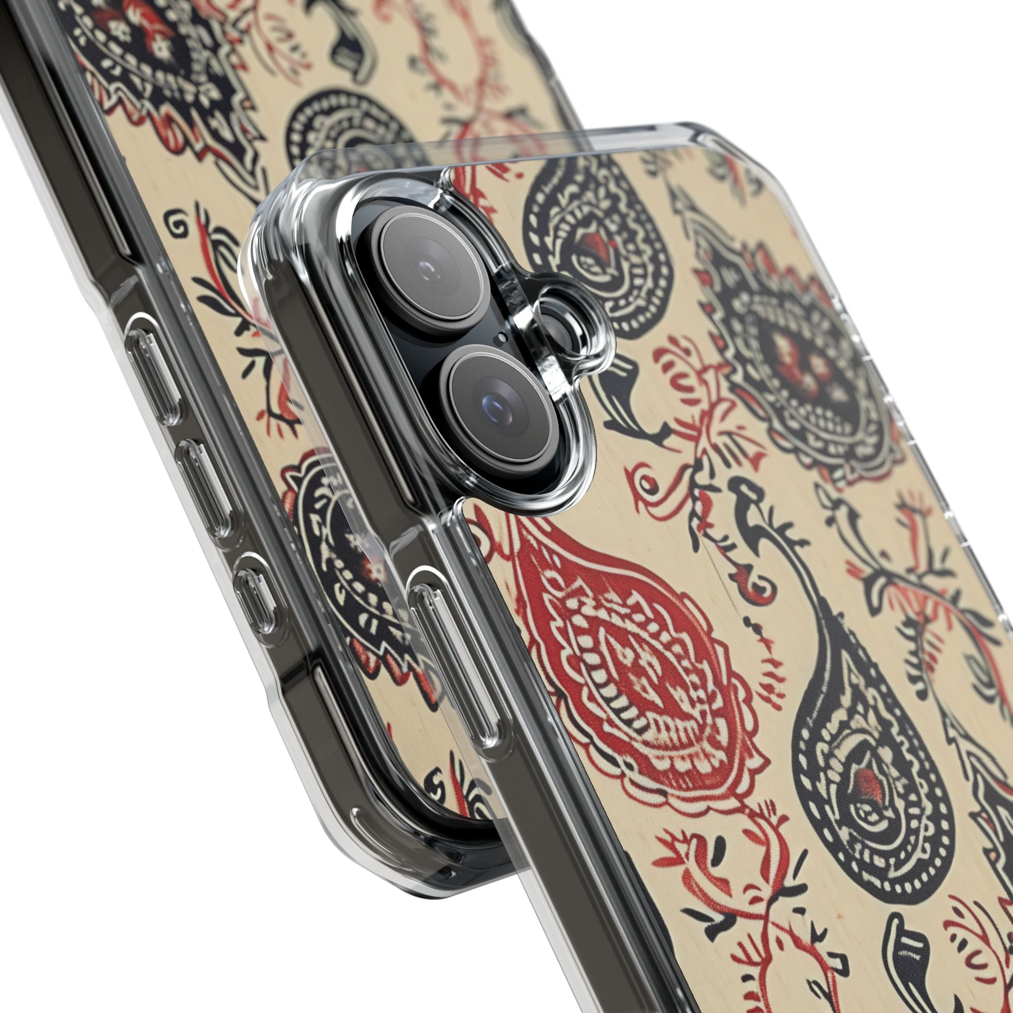 Navy Paisley Swirl iPhone 16 - Impact Clear+