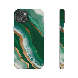 Green & Gold Epoxy - Protective Phone Case