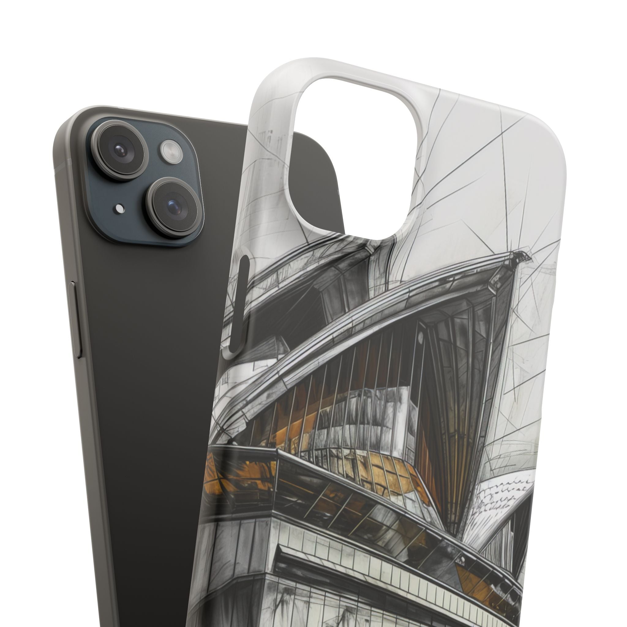 Architectural Curves in Line Formation iPhone 15 - Slim Phone Case