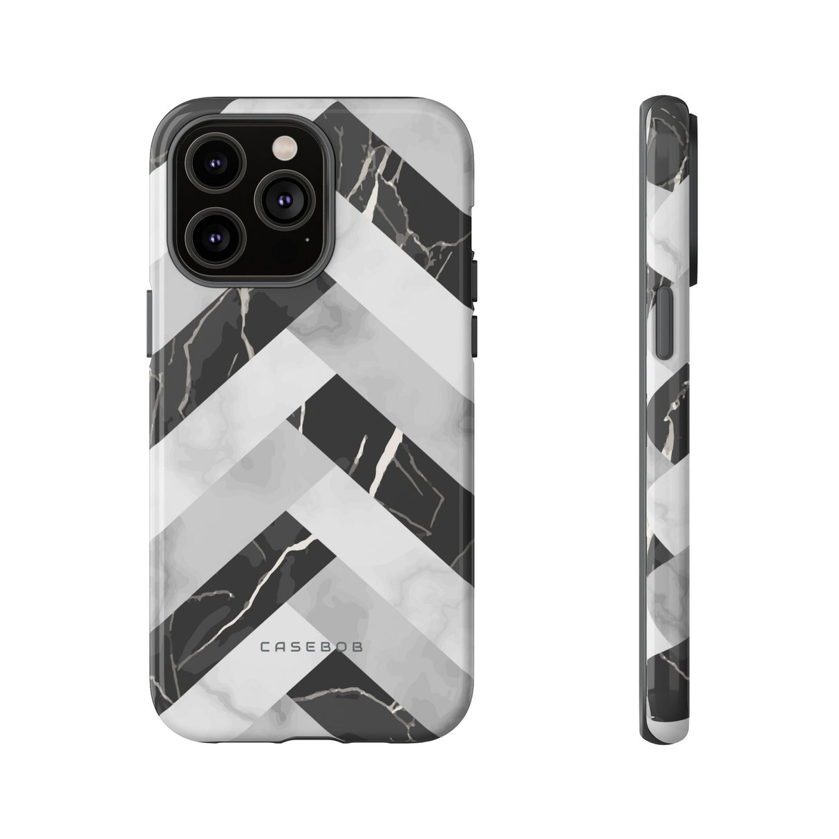 Grey Herringbone - Protective Phone Case