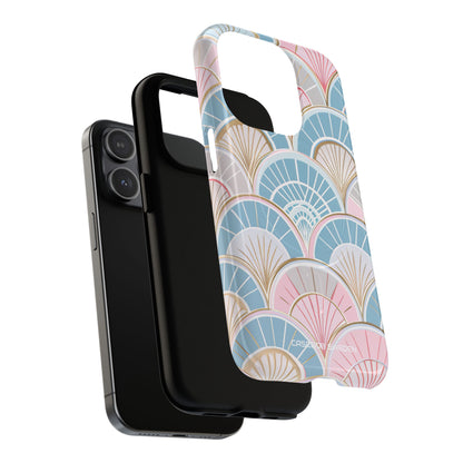 Art Deco Pastel Fan Pattern - Tough + MagSafe® iPhone 15 Phone Case