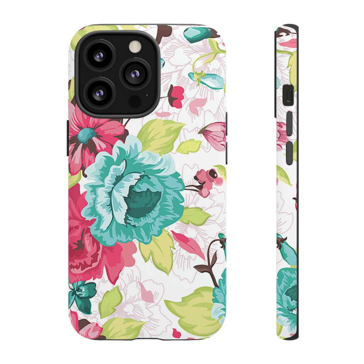 Vintage Flowers Pattern iPhone case - Protective Phone Case