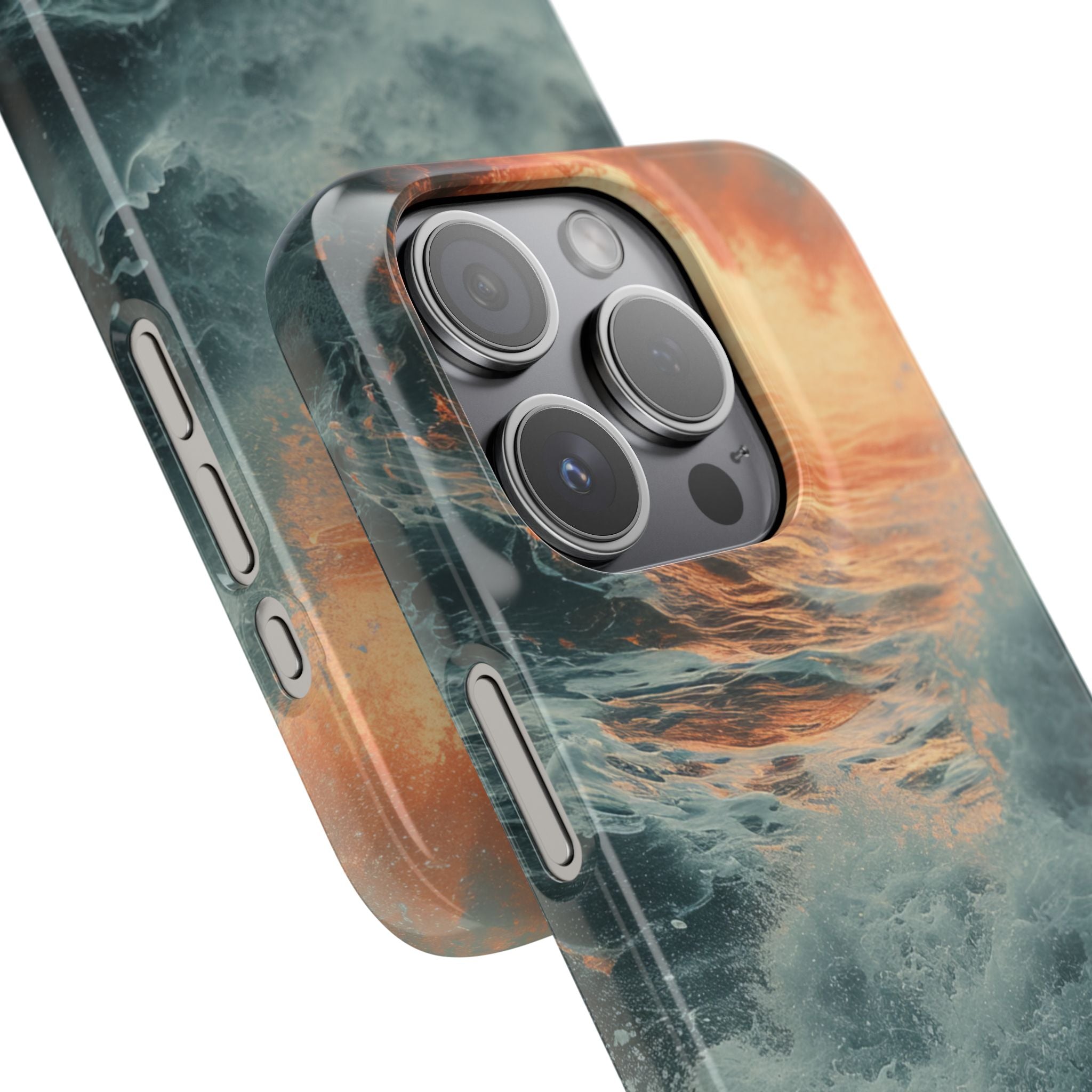 Fiery Wave Power - Slim iPhone 15 Phone Case