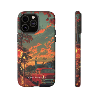 Mid-Century Nostalgia Streetscape iPhone 14 - Tough Phone Case