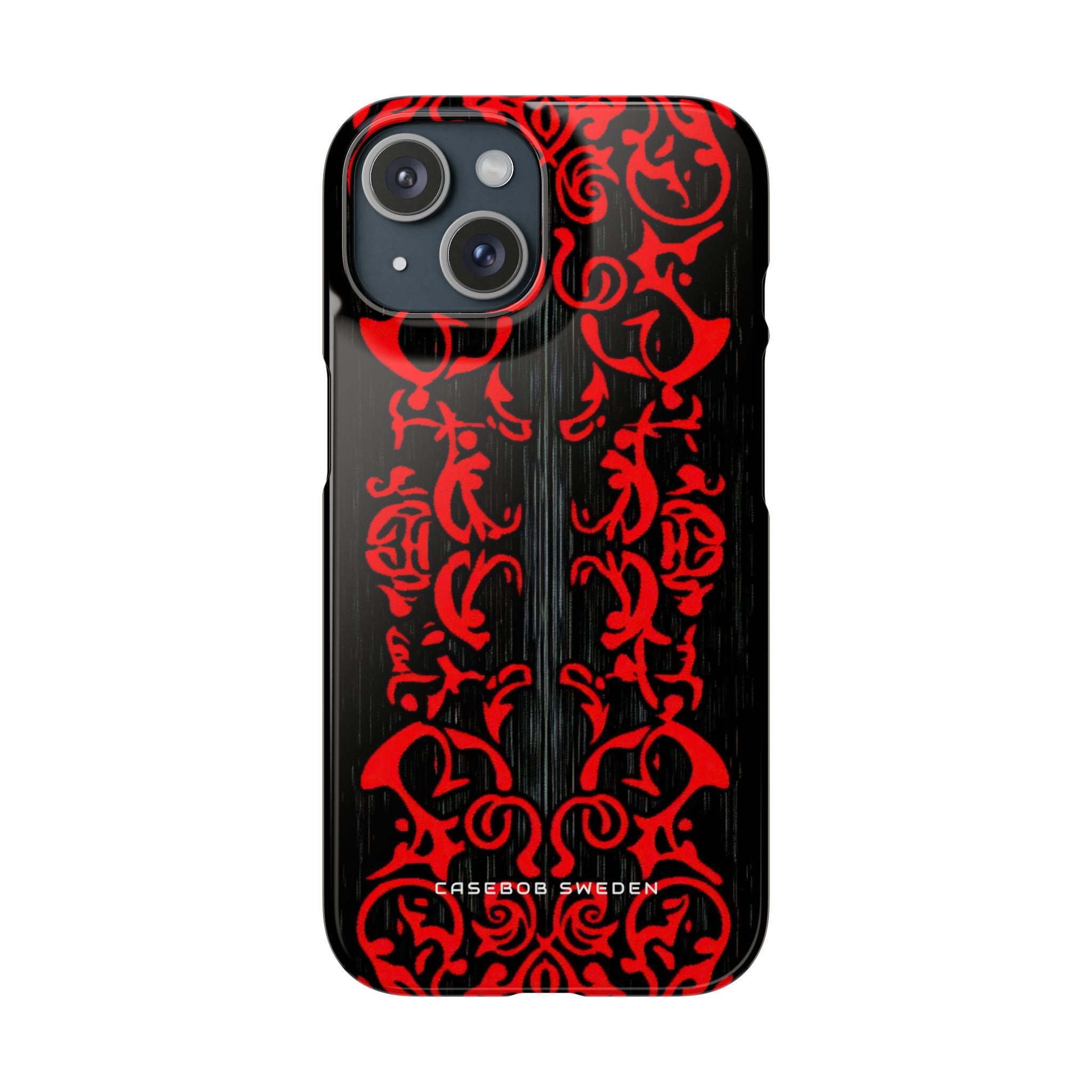 Gothic Crimson Symmetry iPhone 15 - Slim Phone Case