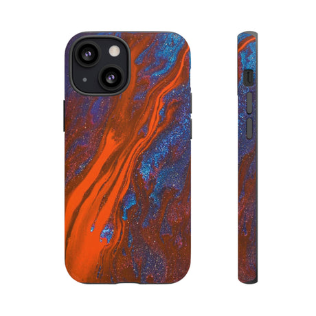 Orange Spikes Ink Art iPhone Case (Protective) iPhone 13 Mini Matte Phone Case