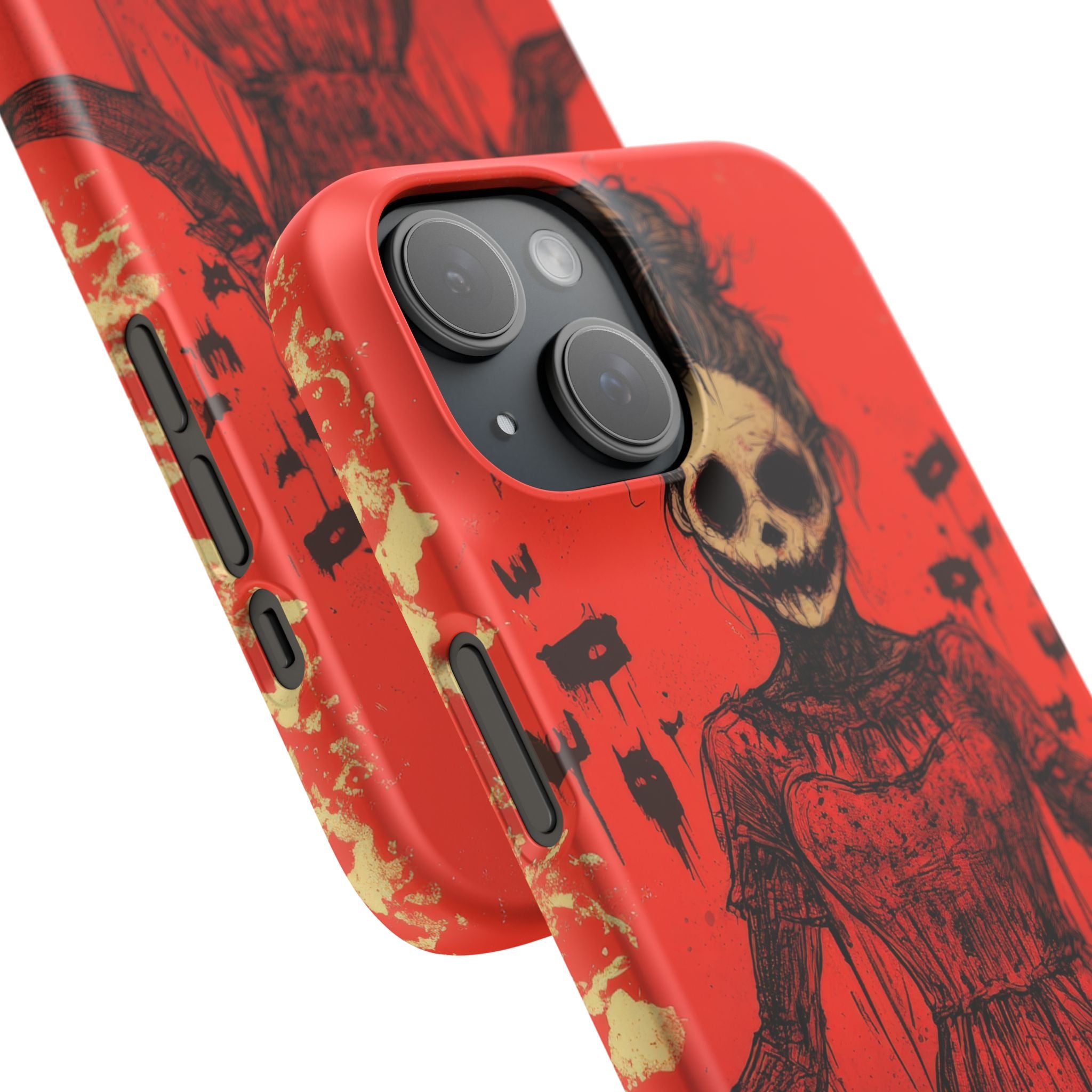 Haunting Scarlet Descent iPhone 15 - Slim Phone Case