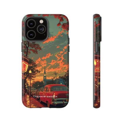 Mid-Century Nostalgia Streetscape iPhone 14 - Tough Phone Case