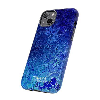 Swirling Blue Currents iPhone 14 - Tough