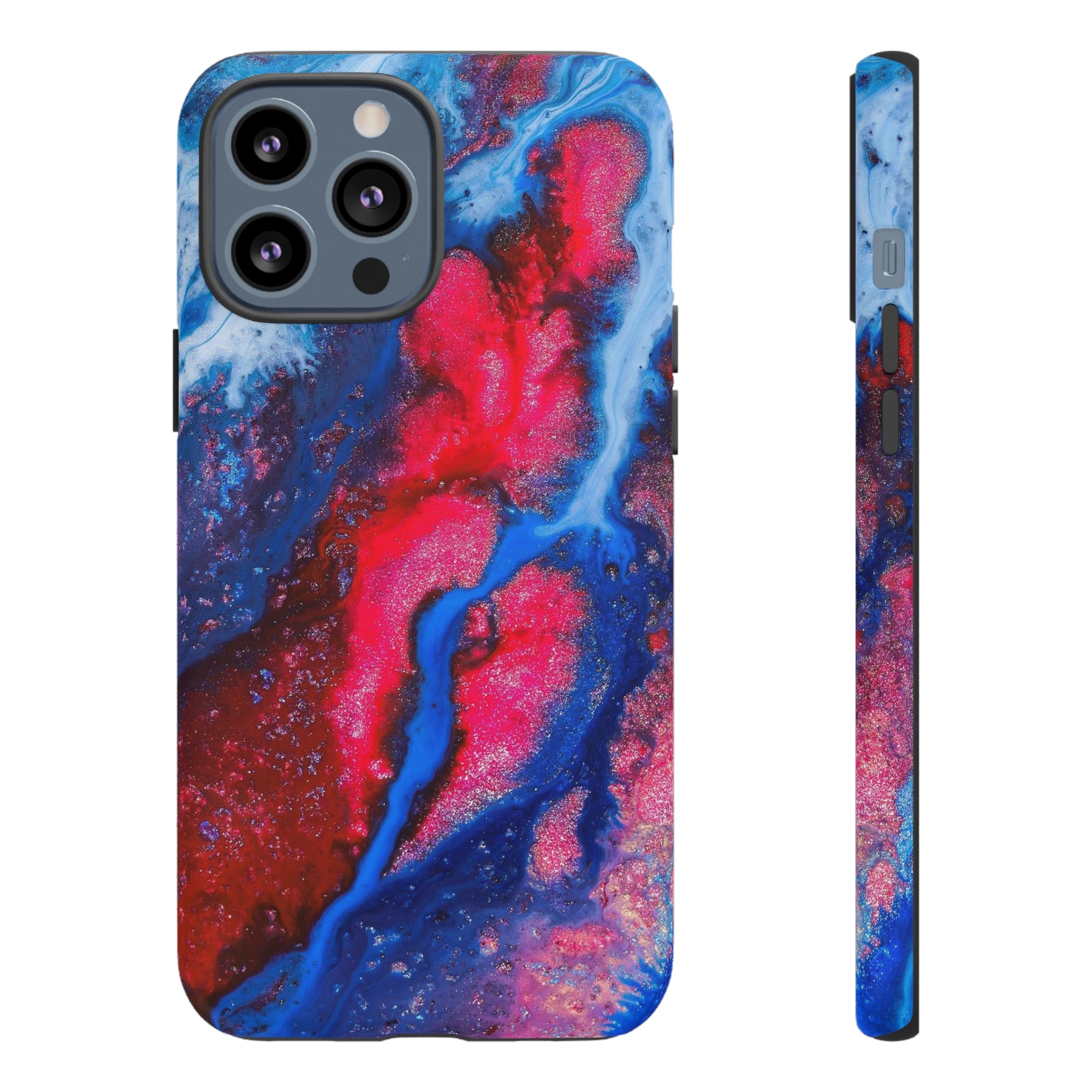 Red n Blue Ink Art iPhone Case (Protective) iPhone 13 Pro Max Matte Phone Case