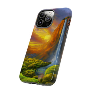 Fantasy Landscape with Waterfall - Protective Phone Case